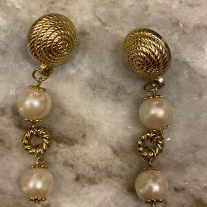 Faux pearl drop earrings